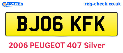 BJ06KFK are the vehicle registration plates.