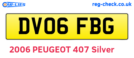 DV06FBG are the vehicle registration plates.