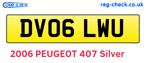 DV06LWU are the vehicle registration plates.