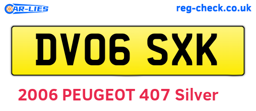 DV06SXK are the vehicle registration plates.