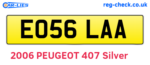 EO56LAA are the vehicle registration plates.