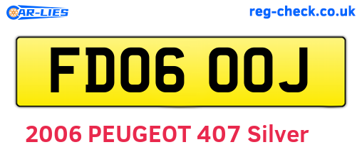 FD06OOJ are the vehicle registration plates.