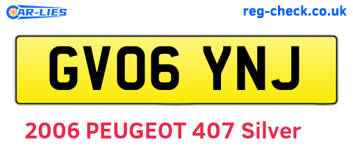 GV06YNJ are the vehicle registration plates.