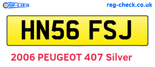 HN56FSJ are the vehicle registration plates.