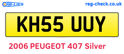 KH55UUY are the vehicle registration plates.