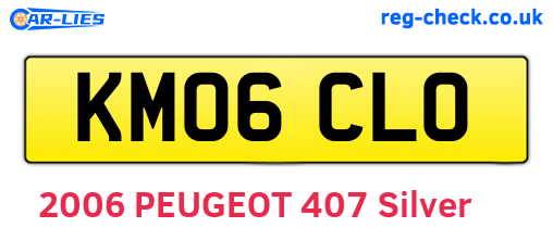 KM06CLO are the vehicle registration plates.