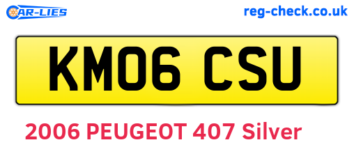 KM06CSU are the vehicle registration plates.