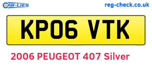 KP06VTK are the vehicle registration plates.