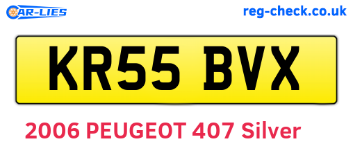 KR55BVX are the vehicle registration plates.