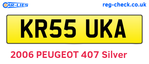 KR55UKA are the vehicle registration plates.