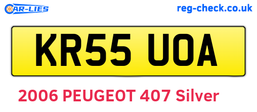 KR55UOA are the vehicle registration plates.