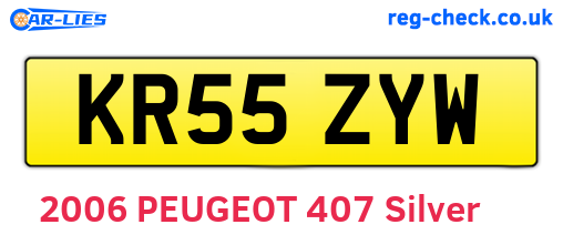 KR55ZYW are the vehicle registration plates.