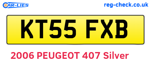 KT55FXB are the vehicle registration plates.