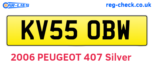 KV55OBW are the vehicle registration plates.