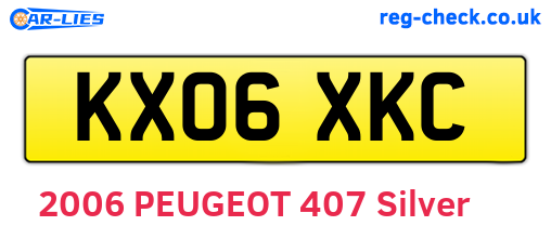 KX06XKC are the vehicle registration plates.