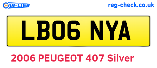 LB06NYA are the vehicle registration plates.