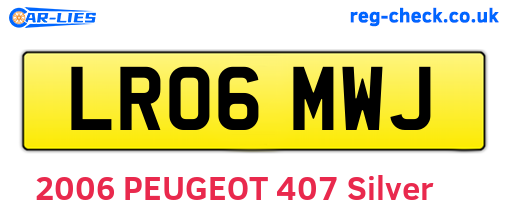 LR06MWJ are the vehicle registration plates.