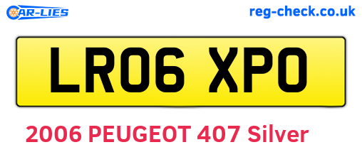 LR06XPO are the vehicle registration plates.