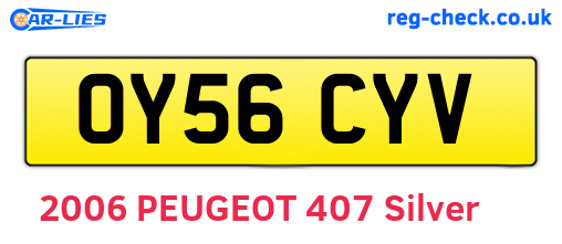OY56CYV are the vehicle registration plates.