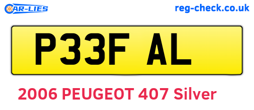 P33FAL are the vehicle registration plates.