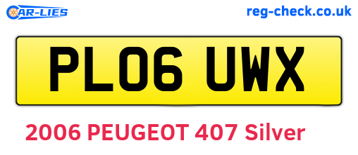 PL06UWX are the vehicle registration plates.