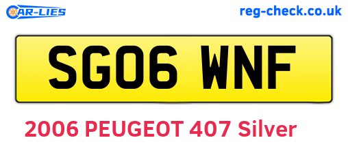 SG06WNF are the vehicle registration plates.