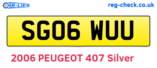 SG06WUU are the vehicle registration plates.