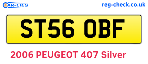 ST56OBF are the vehicle registration plates.