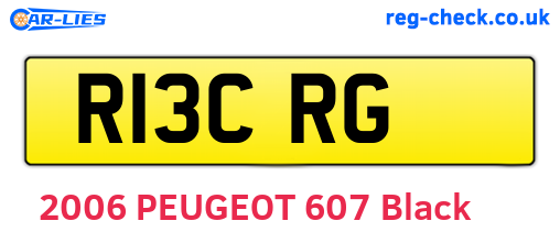 R13CRG are the vehicle registration plates.