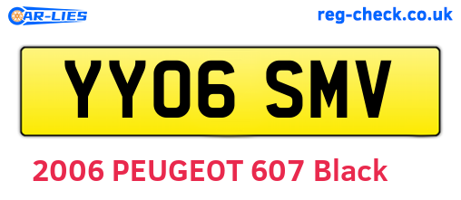 YY06SMV are the vehicle registration plates.