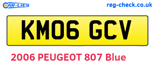 KM06GCV are the vehicle registration plates.