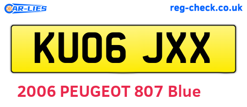 KU06JXX are the vehicle registration plates.