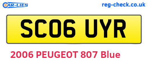 SC06UYR are the vehicle registration plates.