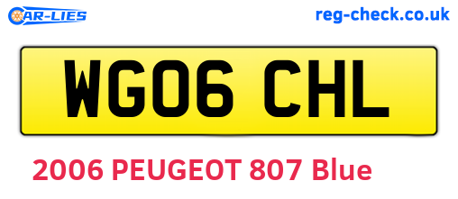 WG06CHL are the vehicle registration plates.