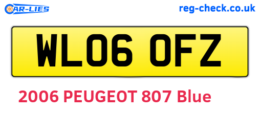 WL06OFZ are the vehicle registration plates.