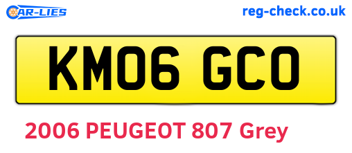 KM06GCO are the vehicle registration plates.