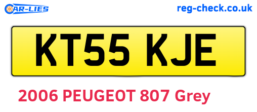 KT55KJE are the vehicle registration plates.