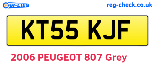 KT55KJF are the vehicle registration plates.