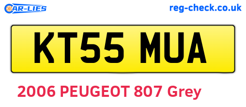 KT55MUA are the vehicle registration plates.
