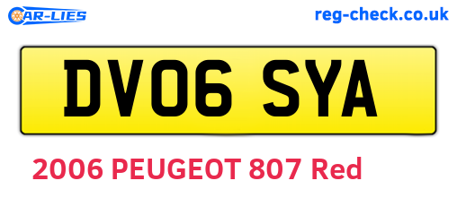 DV06SYA are the vehicle registration plates.