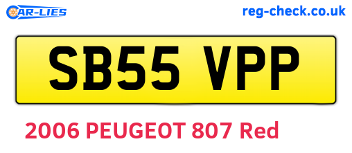 SB55VPP are the vehicle registration plates.