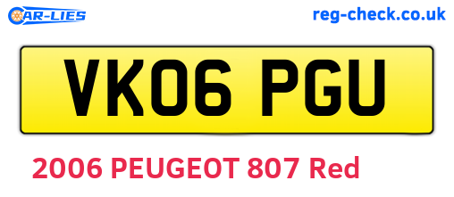 VK06PGU are the vehicle registration plates.