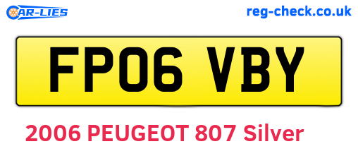 FP06VBY are the vehicle registration plates.