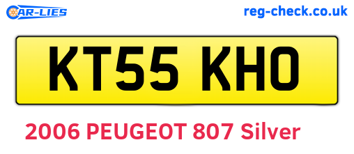 KT55KHO are the vehicle registration plates.