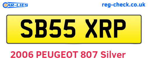 SB55XRP are the vehicle registration plates.