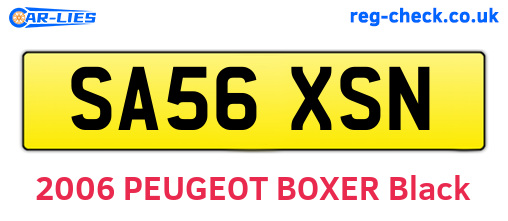 SA56XSN are the vehicle registration plates.