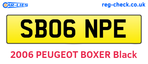 SB06NPE are the vehicle registration plates.