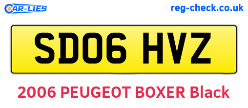 SD06HVZ are the vehicle registration plates.