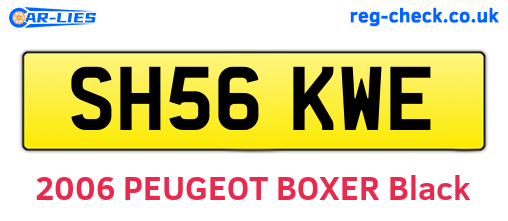 SH56KWE are the vehicle registration plates.