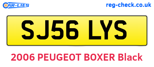 SJ56LYS are the vehicle registration plates.